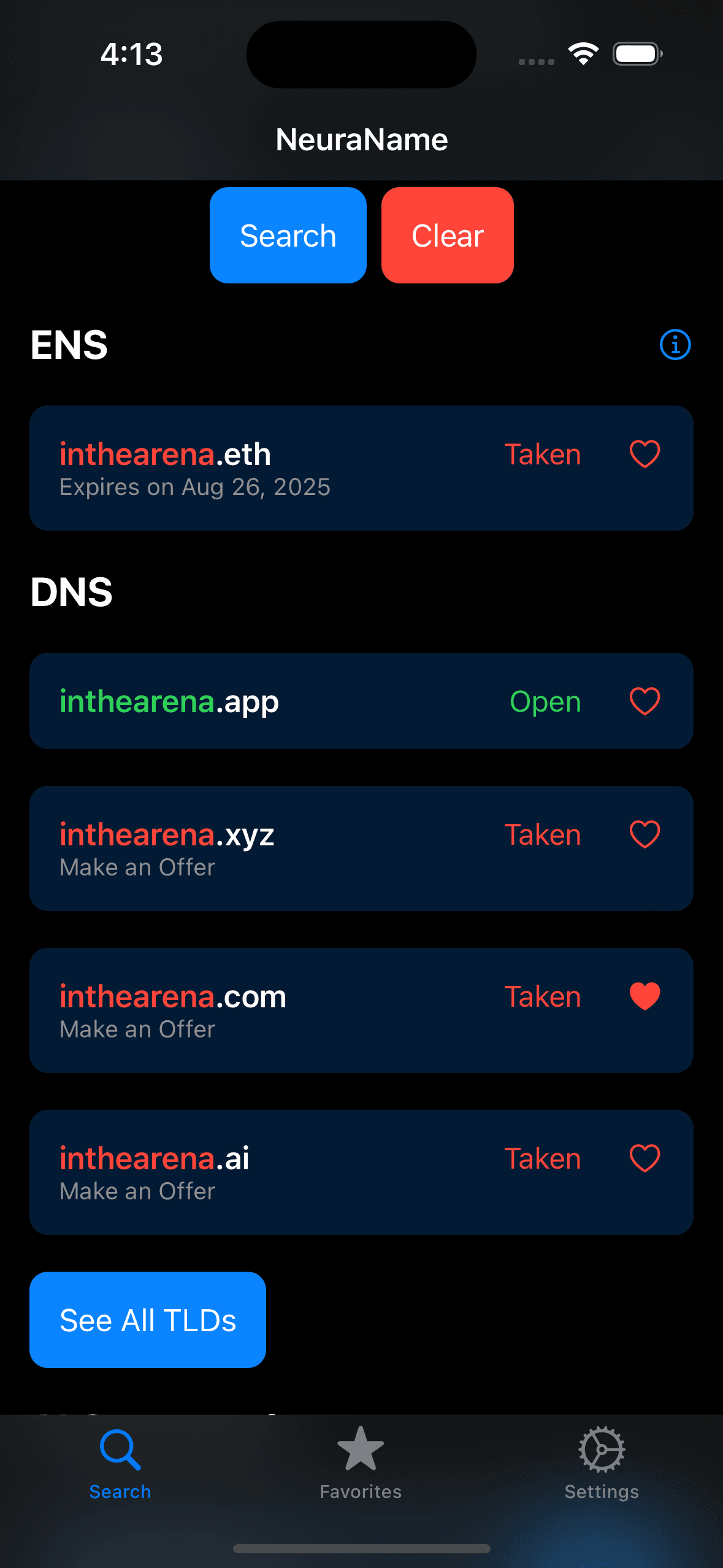 DNS and ENS Search